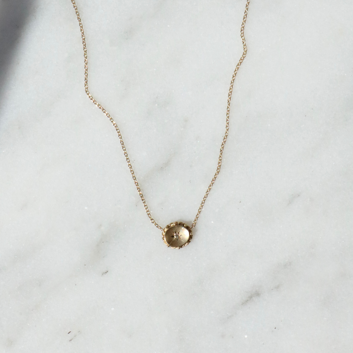 9ct Gold Diamond Starburst Necklace