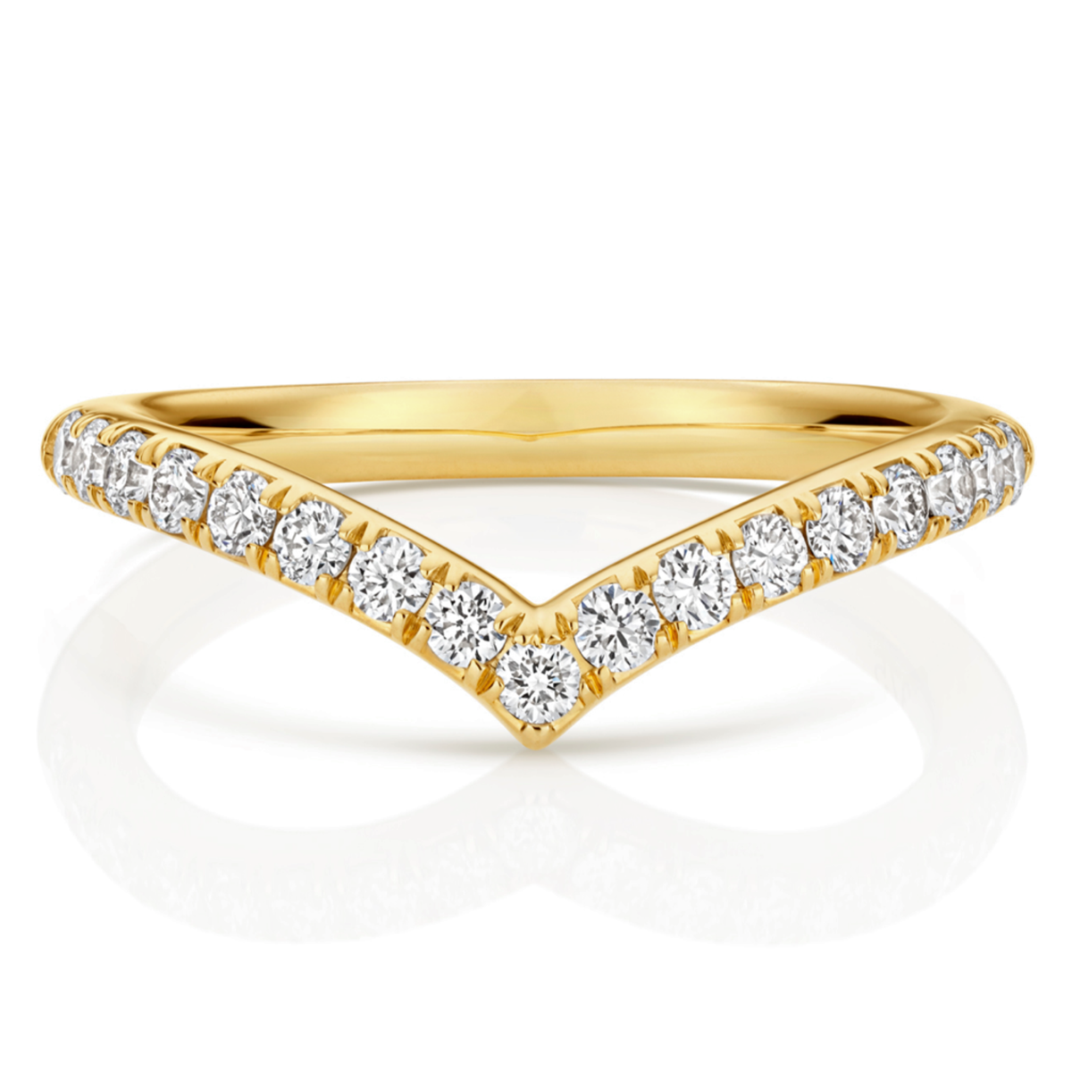 9ct Gold Lab Diamond Wishbone Ring