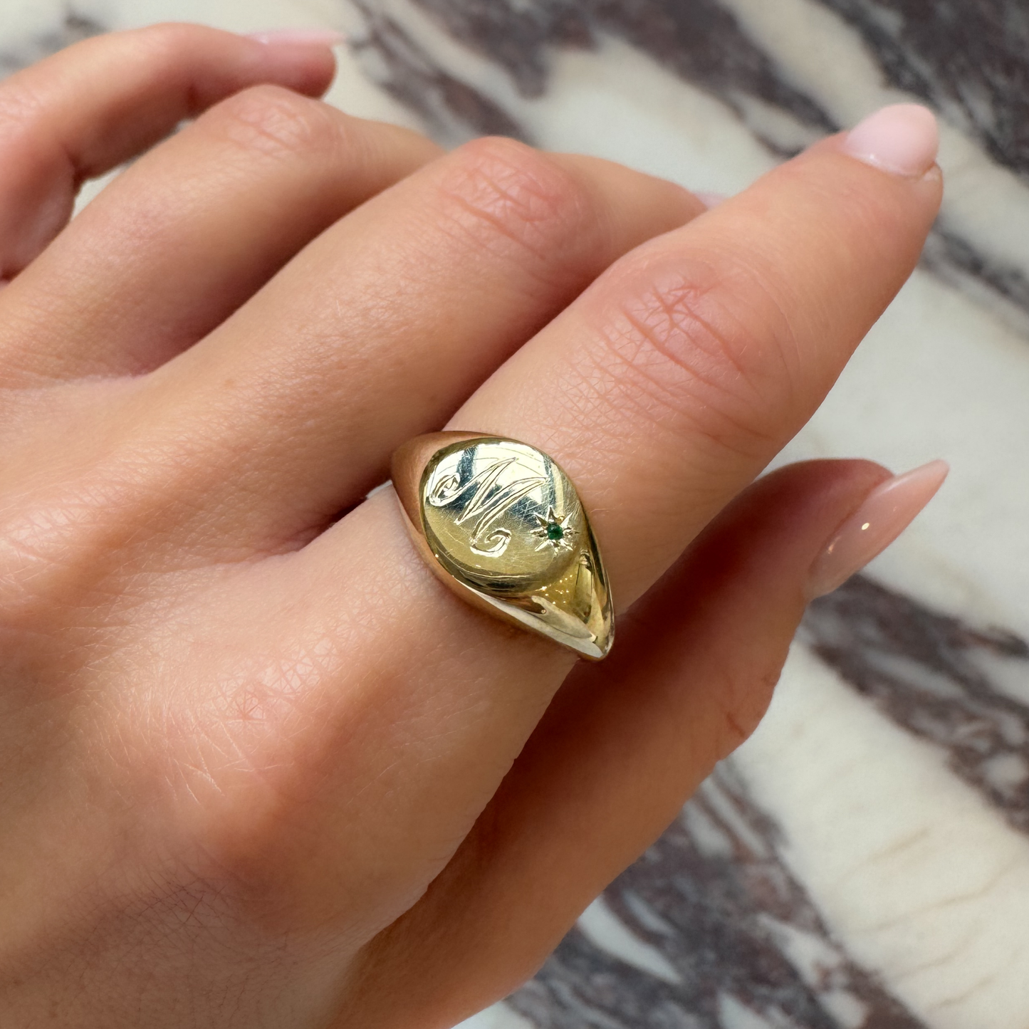 9ct Gold Custom Engaved Signet Ring