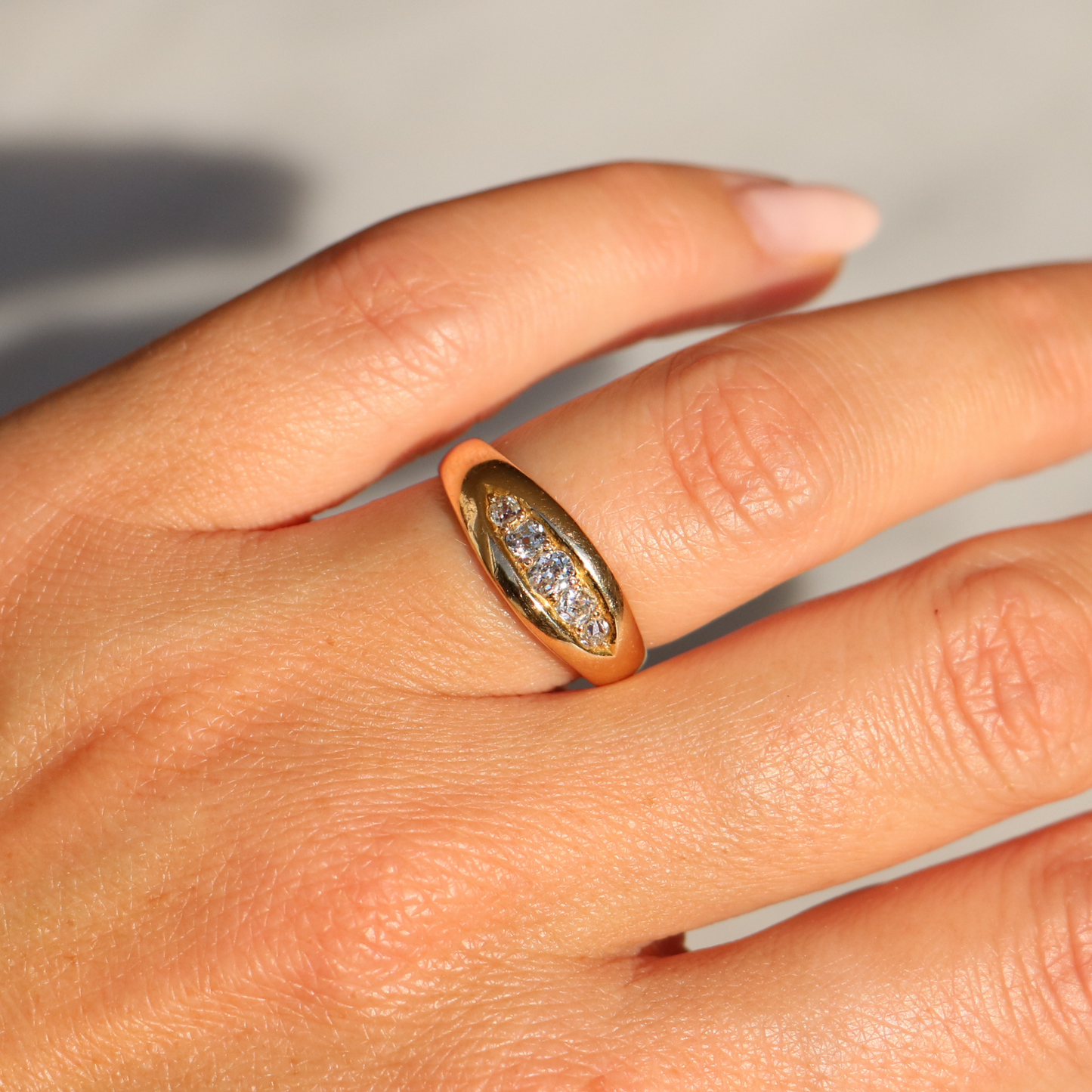 18ct Gold Edwardian Five Diamond Ring