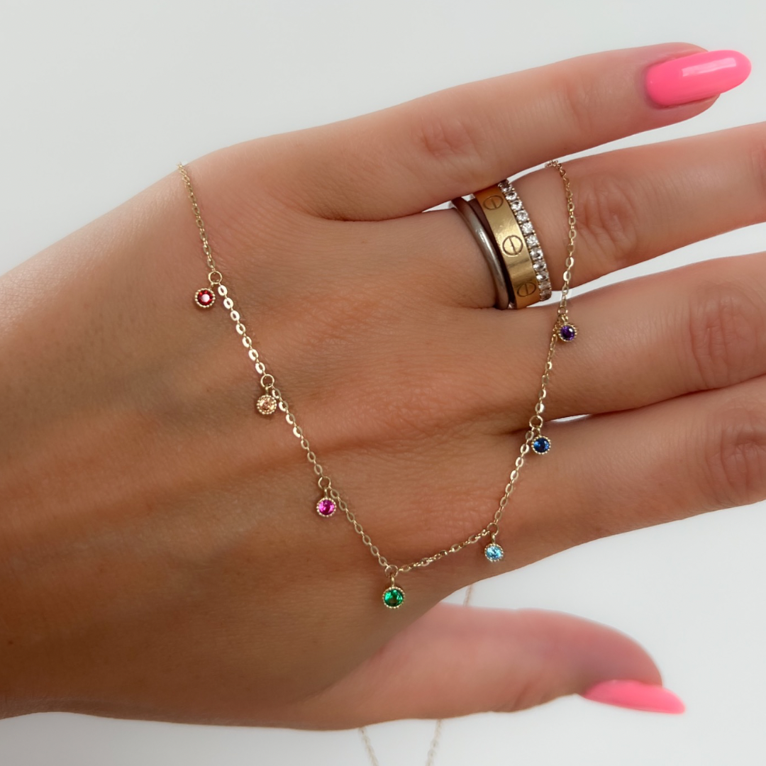 9ct Gold Rainbow Necklace