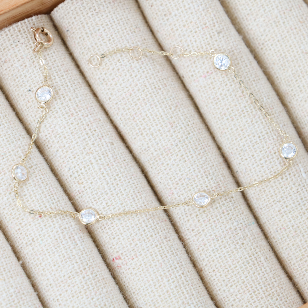 9ct Gold CZ Bracelet