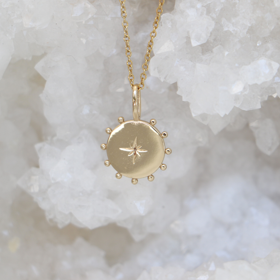 9ct Yellow Gold Chi Pendant - Diamond set and Engraved