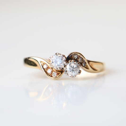 18ct Gold Diamond Ring Toi Et Moi Ring