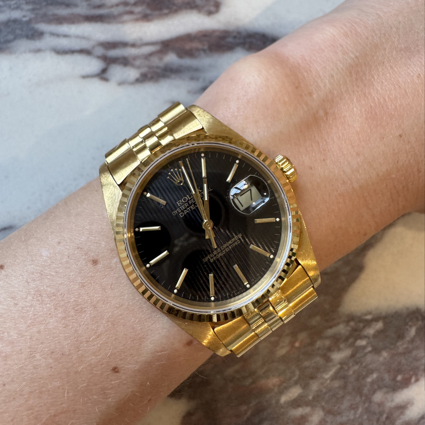 Rolex DateJust 18ct Yellow Gold with Box and Papers