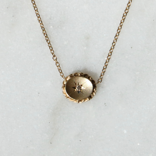 9ct Gold Diamond Starburst Necklace