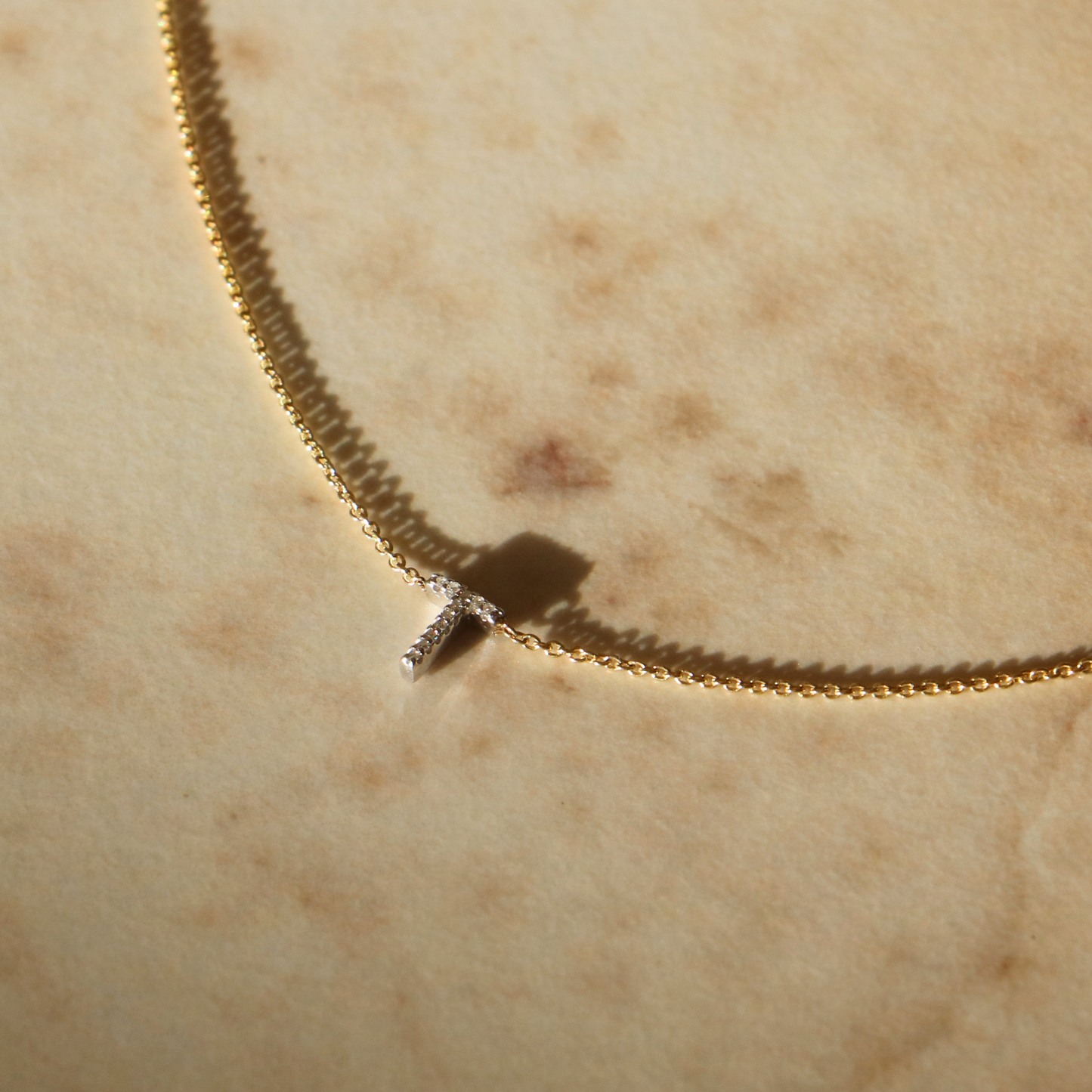 9ct Gold Diamond Initial Necklace
