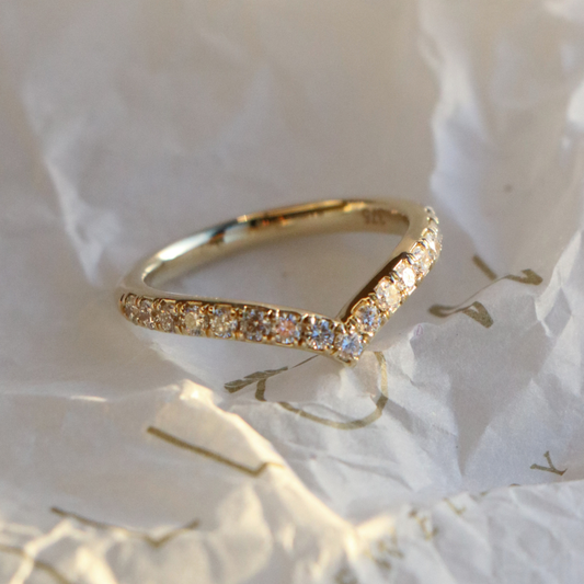 9ct Gold Lab Diamond Wishbone Ring