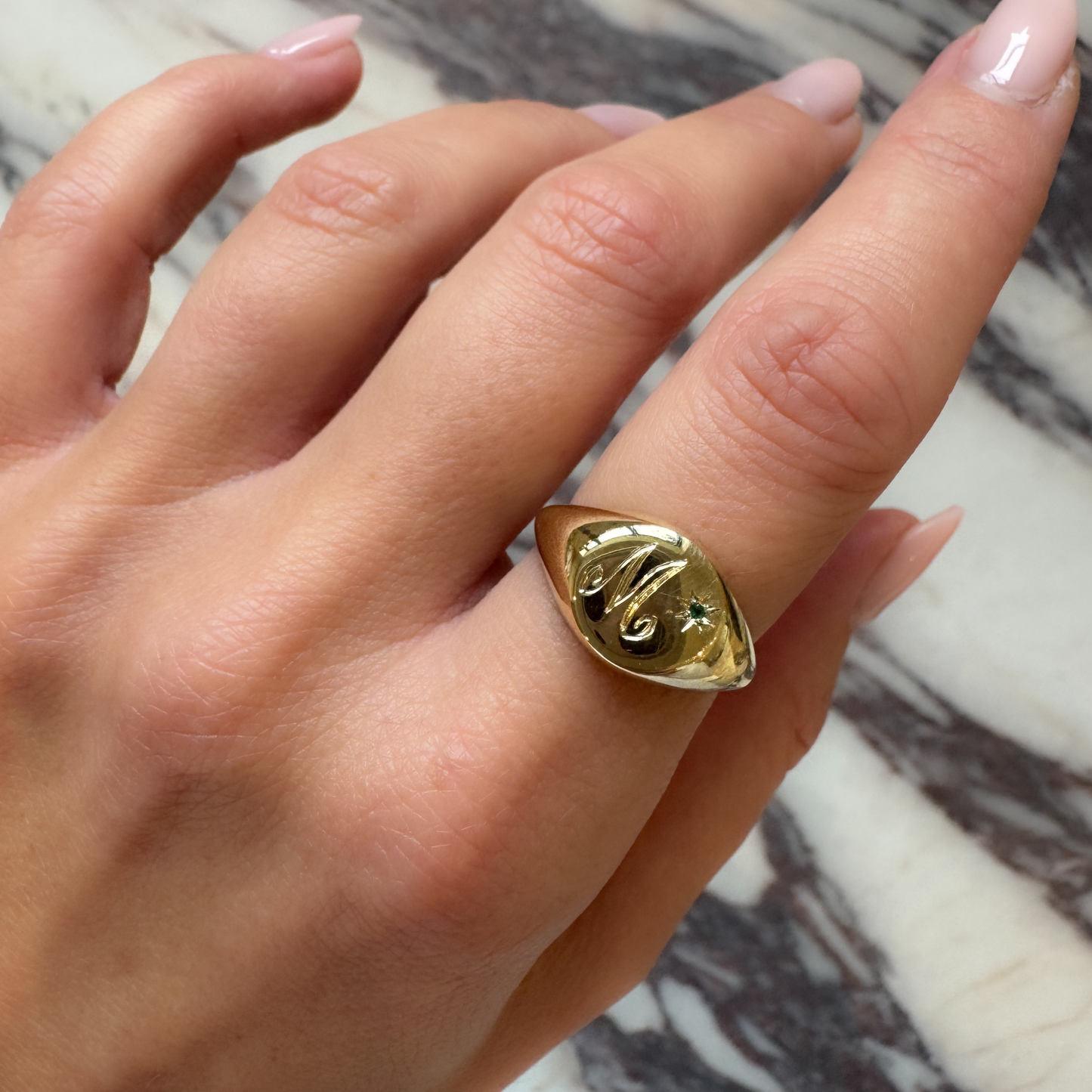 9ct Gold Custom Engaved Signet Ring