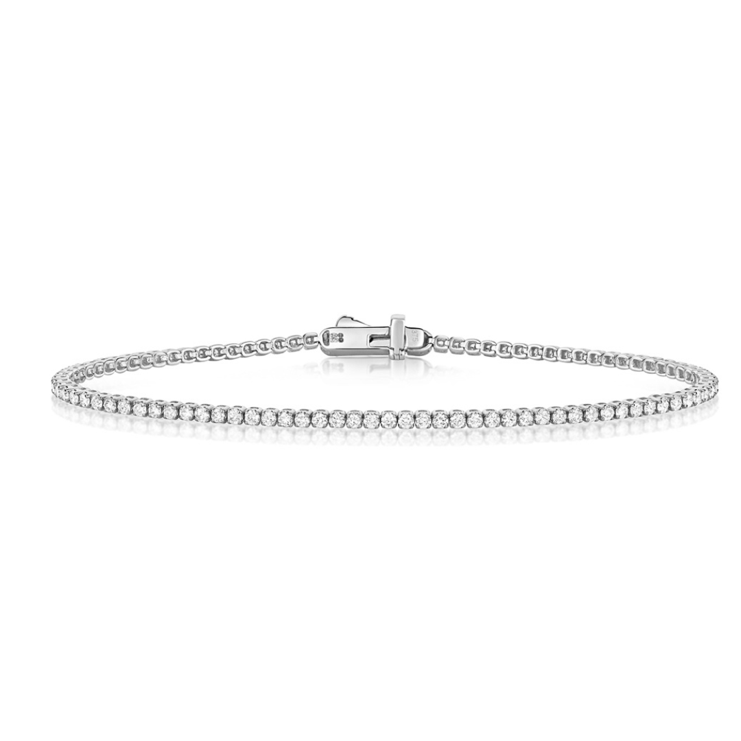 9ct White Gold 1.50ct Diamond Tennis Bracelet