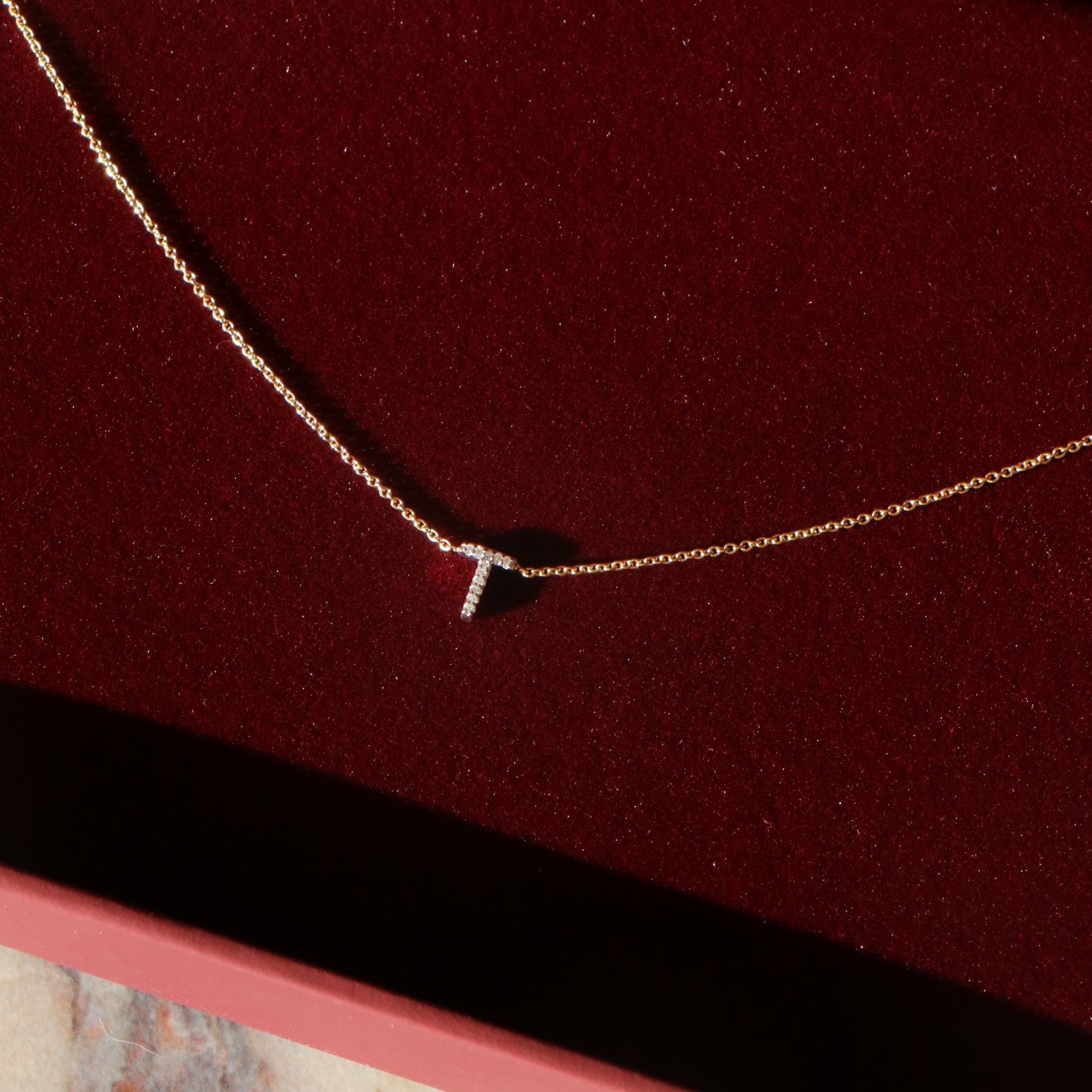 9ct Gold Diamond Initial Necklace