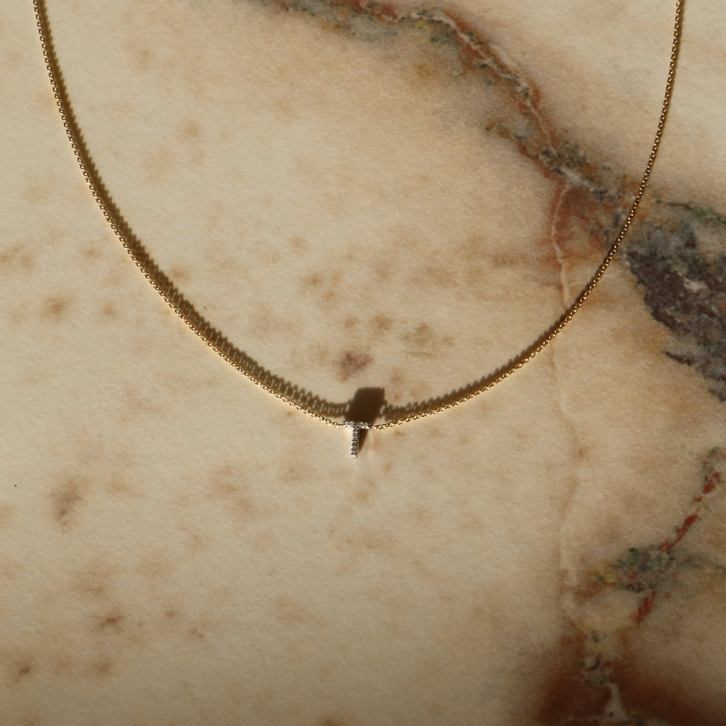 9ct Gold Diamond Initial Necklace