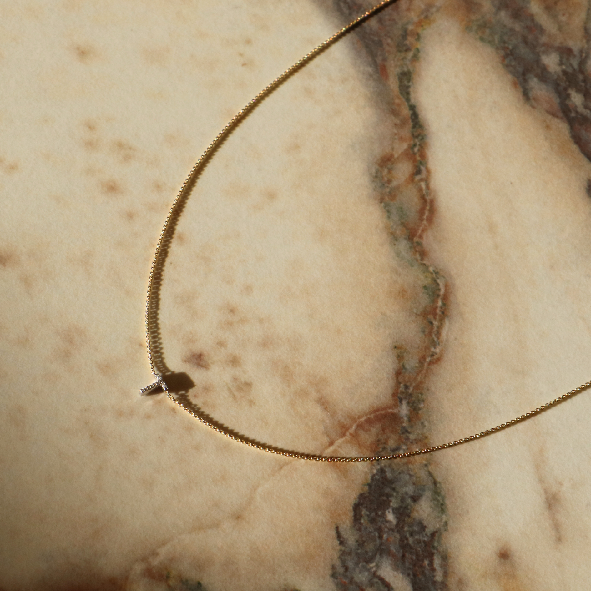 9ct Gold Diamond Initial Necklace