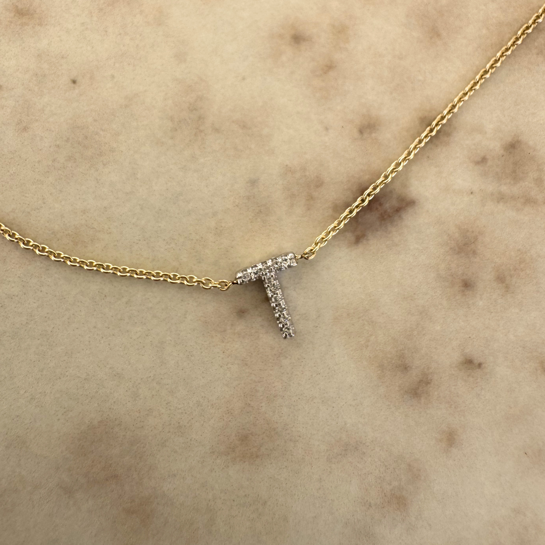 9ct Gold Diamond Initial Necklace