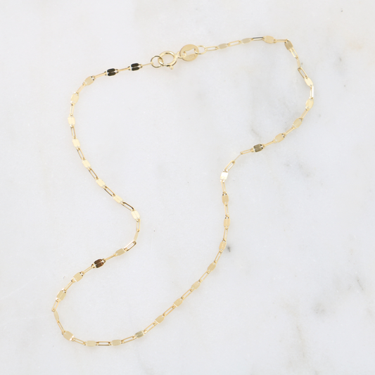 9ct Gold Disc Chain Anklet