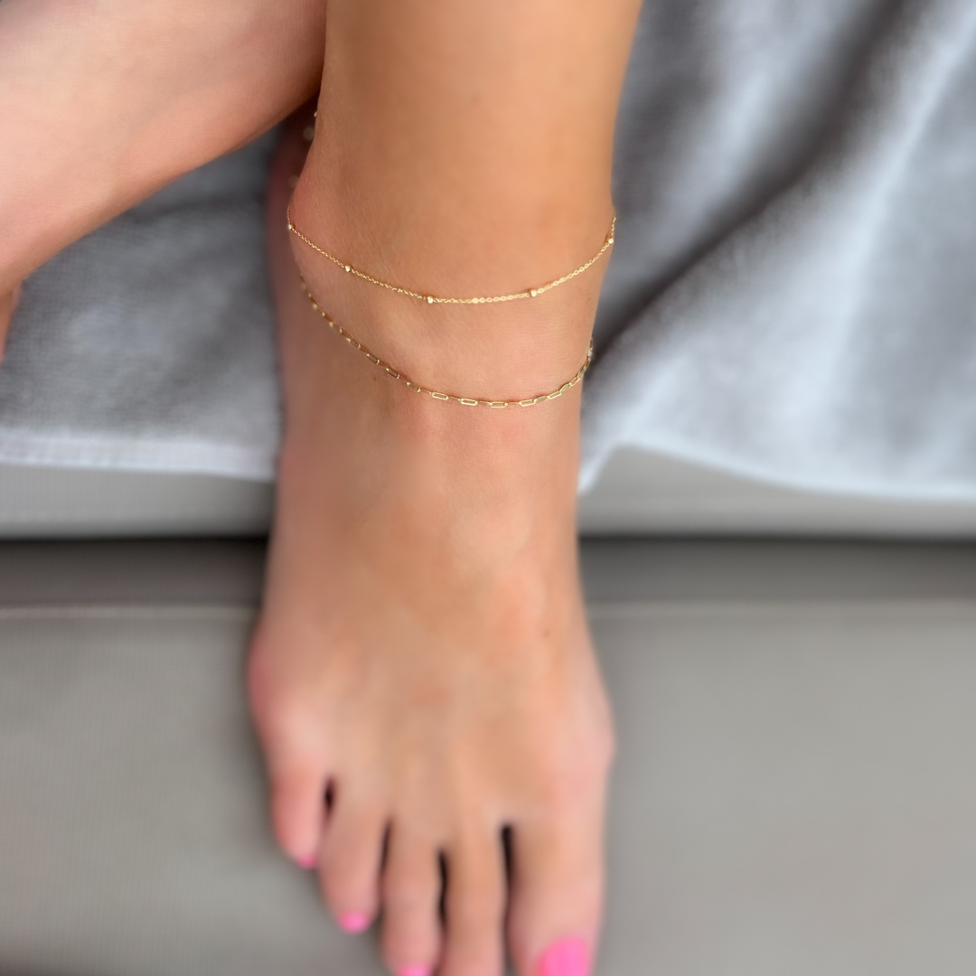 9ct Gold Disc Chain Anklet