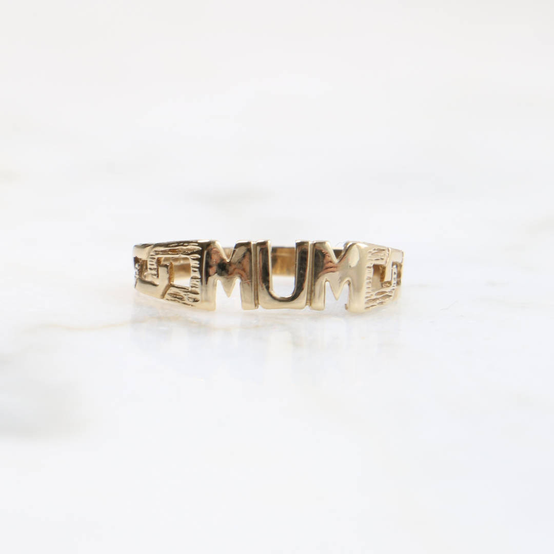 9ct Gold Vintage MUM Ring