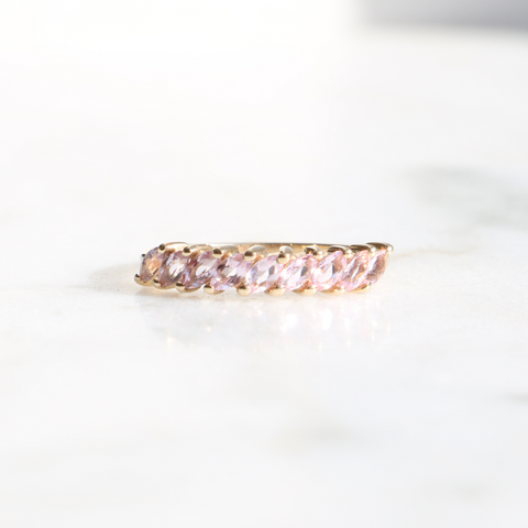 9ct Gold Pink Topaz Eternity Ring