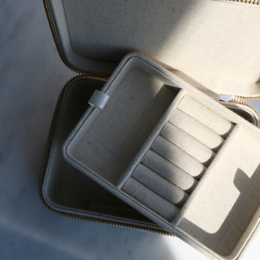 Linen Travel Jewellery Box