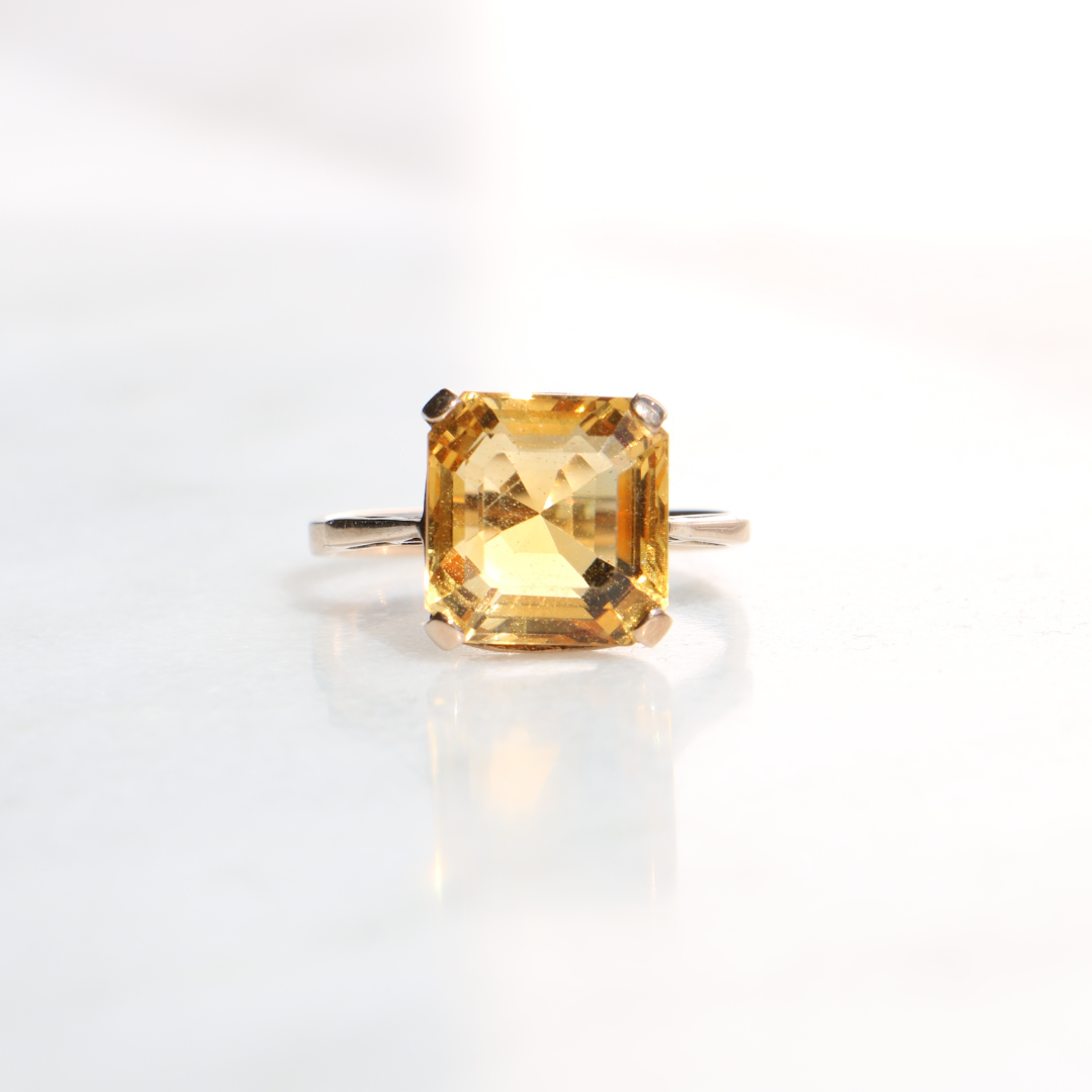 14ct Vintage Orange Citrine Ring