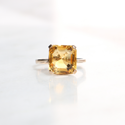 14ct Vintage Orange Citrine Ring