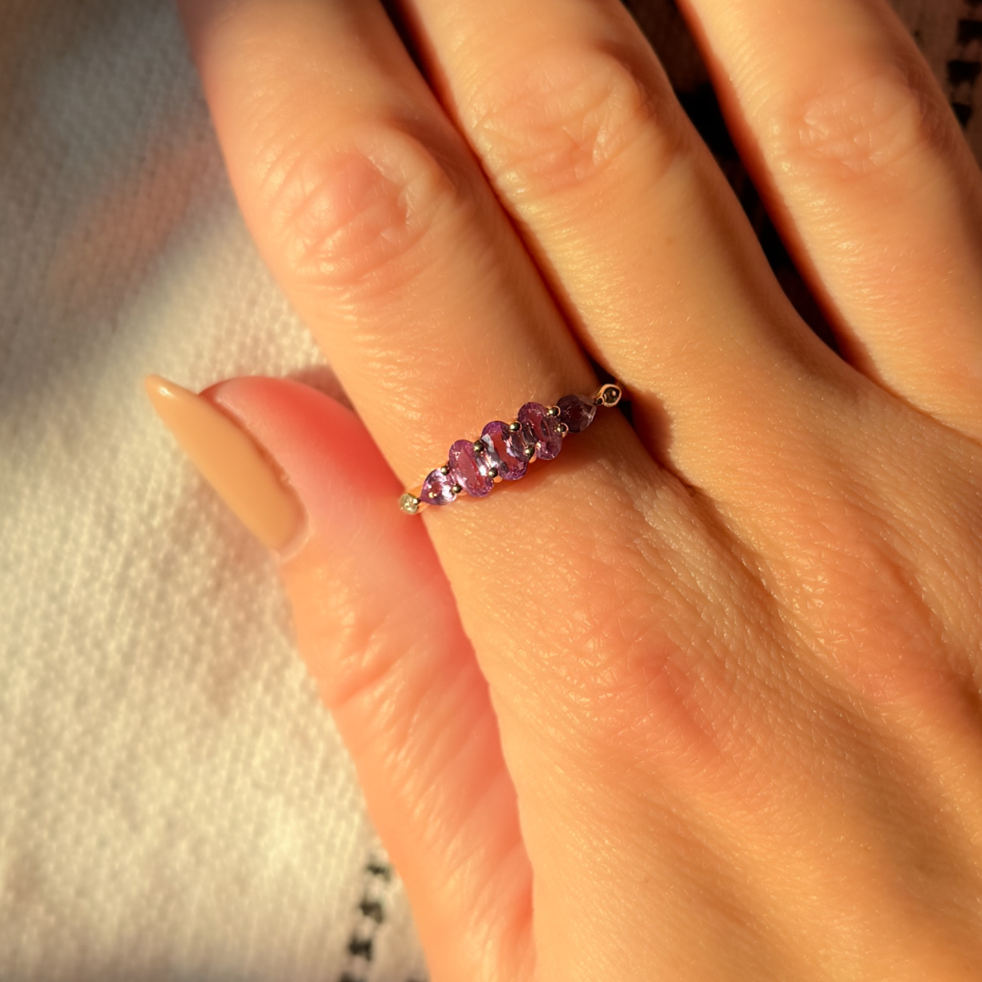 9ct Gold Pink Sapphire and Diamond Ring