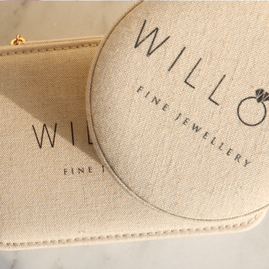 Linen Round Travel Jewellery Box