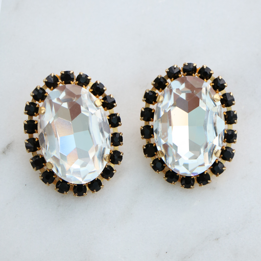 Vintage Oval Halo Earrings