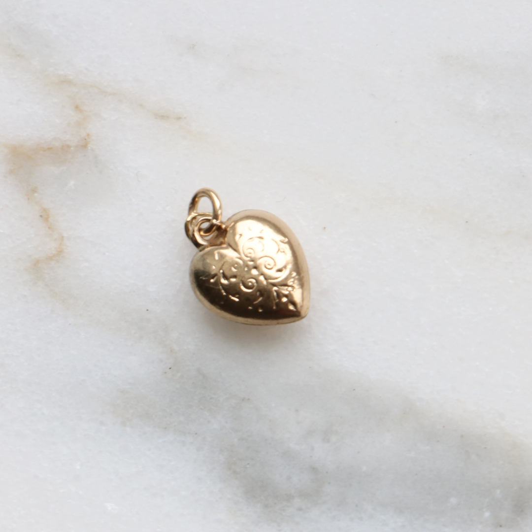 9ct Gold Puffy Heart Pendant