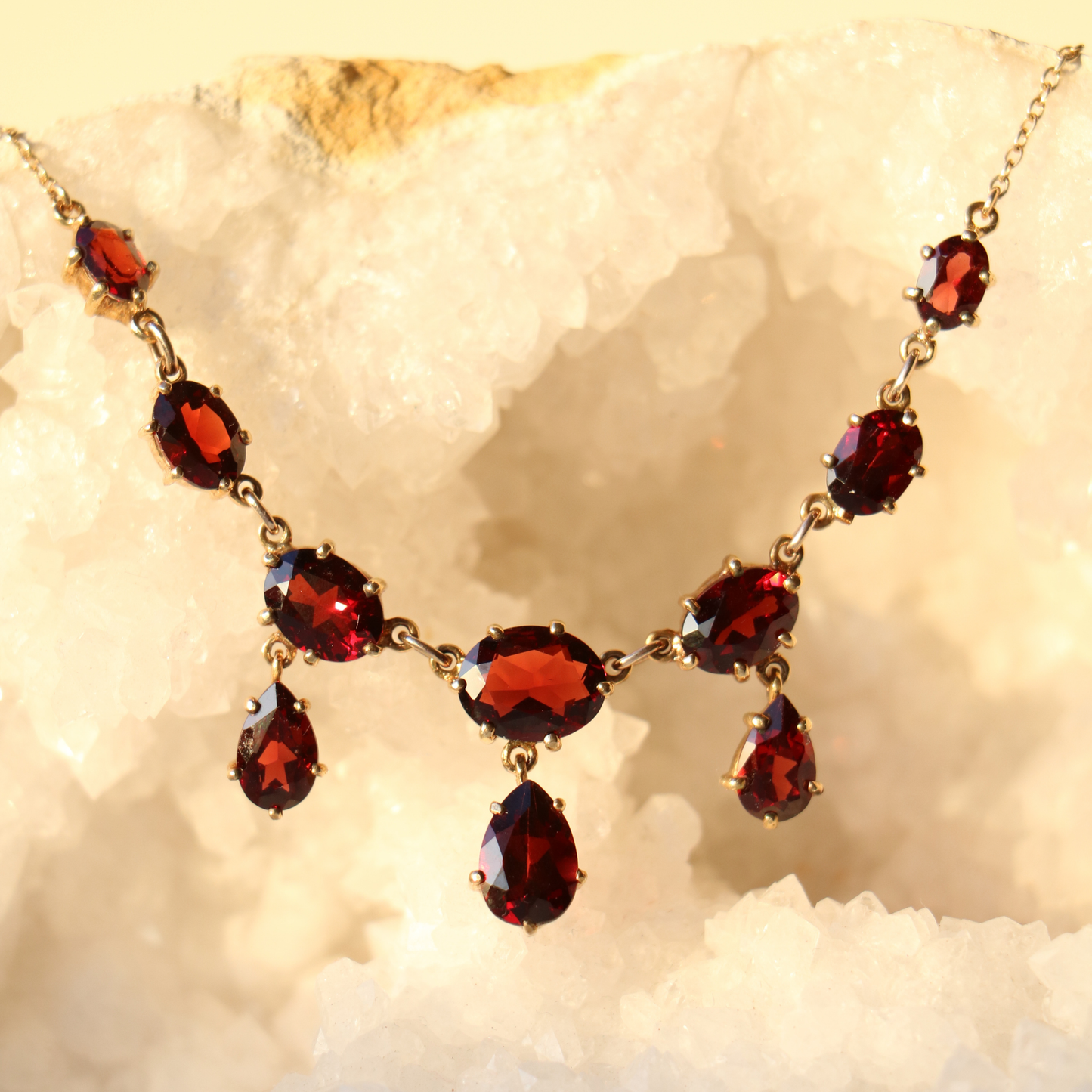 9ct Gold Garnet Necklace