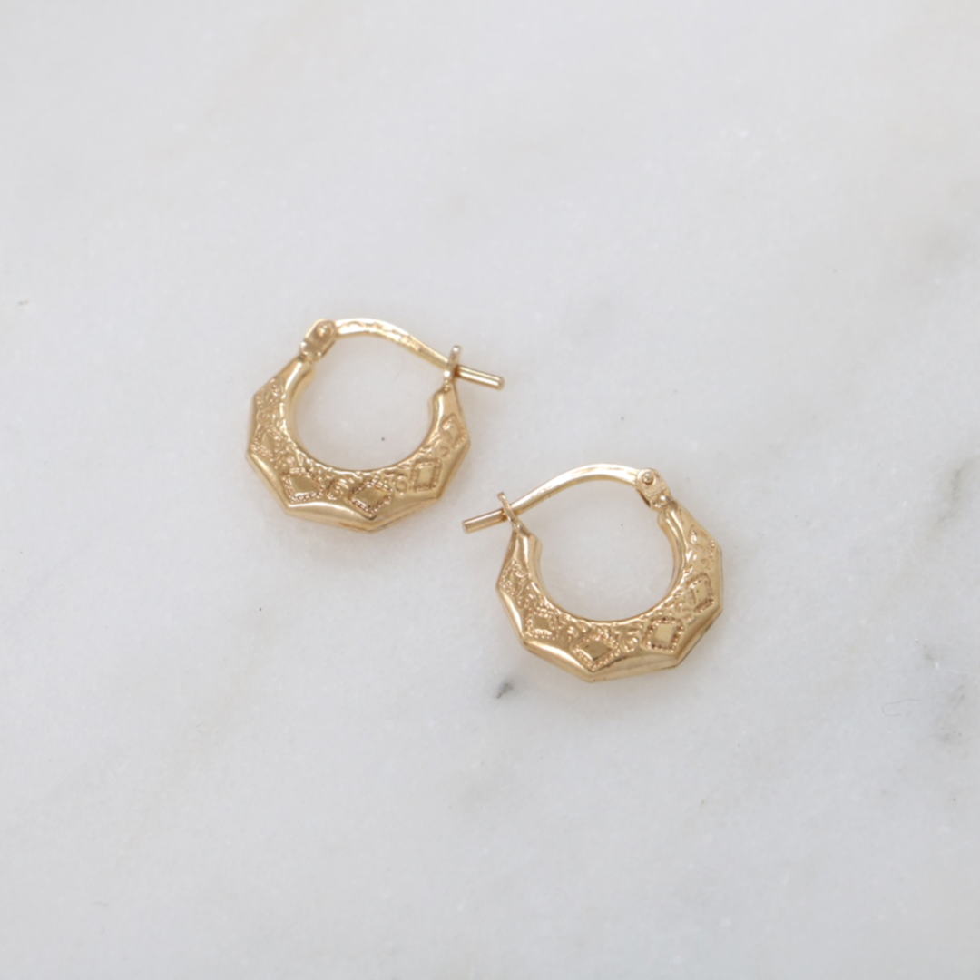 9ct Yellow Gold Medium Creole Hoop Earrings