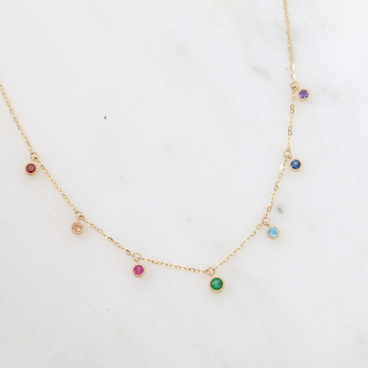 9ct Gold Rainbow Necklace