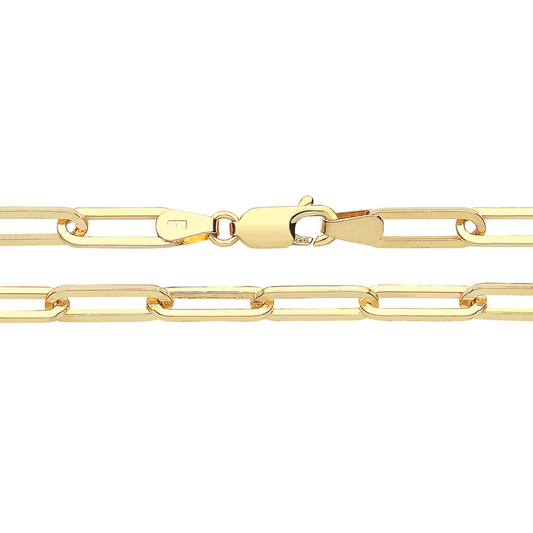 Chunky 9ct Gold Paperclip Chain 18"