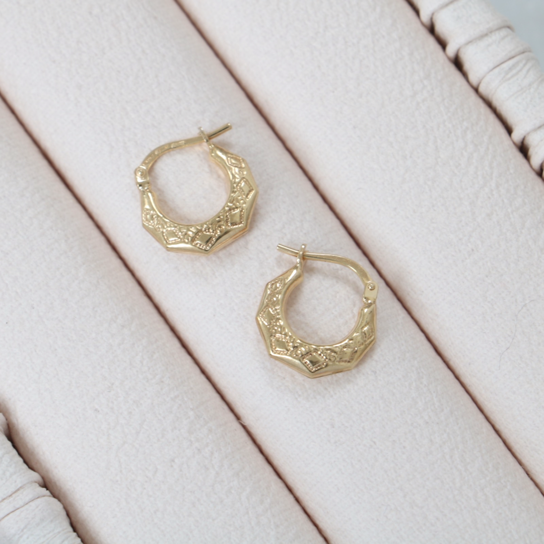 9ct Yellow Gold Medium Creole Hoop Earrings