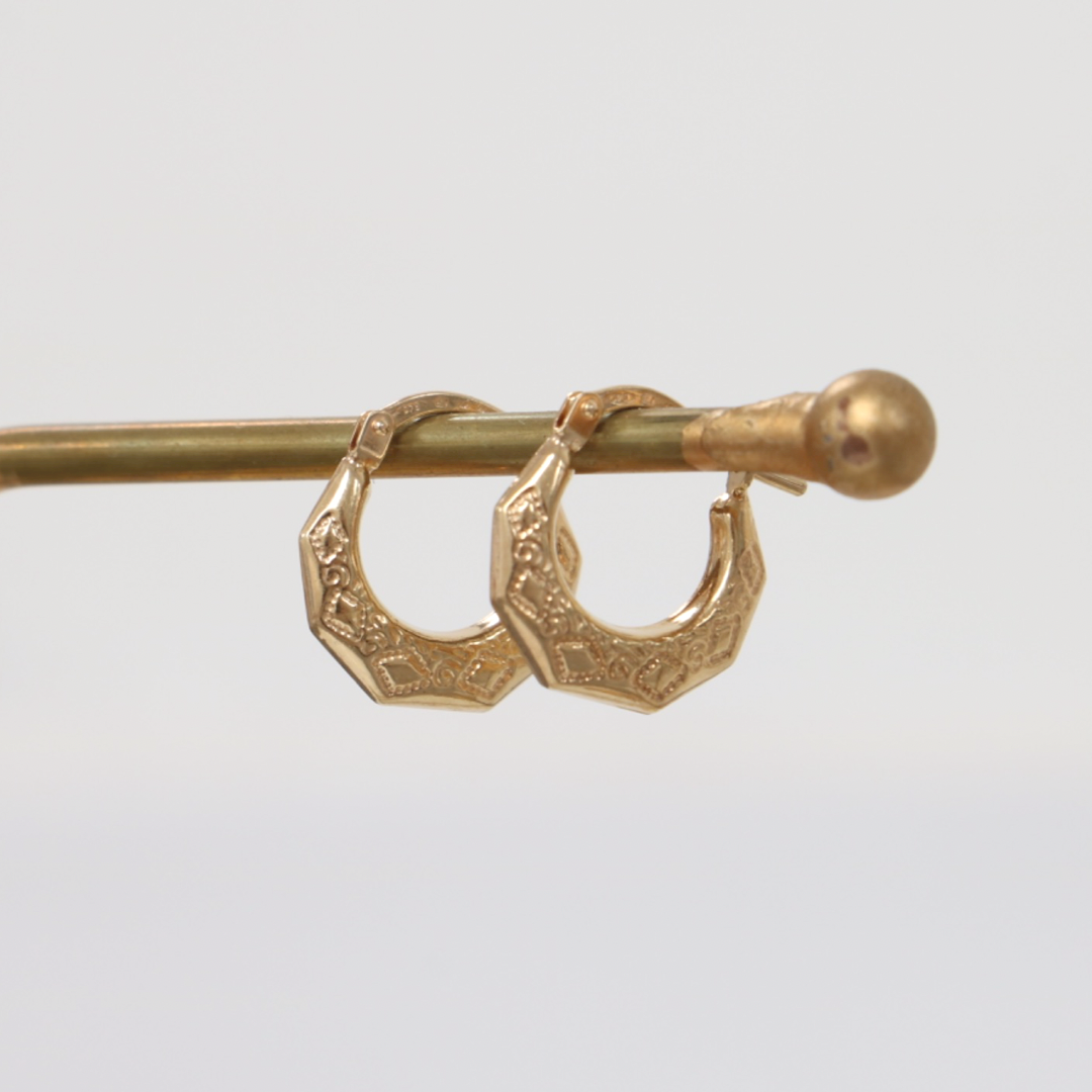 9ct Yellow Gold Medium Creole Hoop Earrings