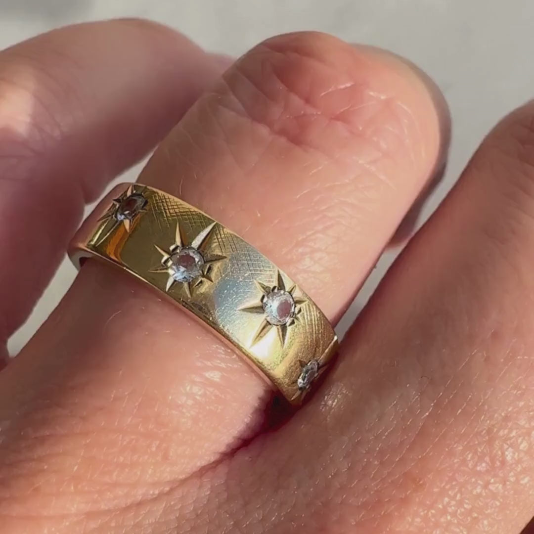 9ct Gold Vintage Starburst Ring